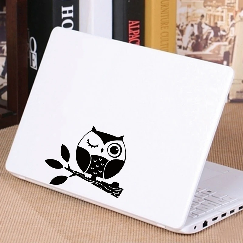 Малый размер с милой совой наклейки винил Сова на Branch для девочек Ноутбук