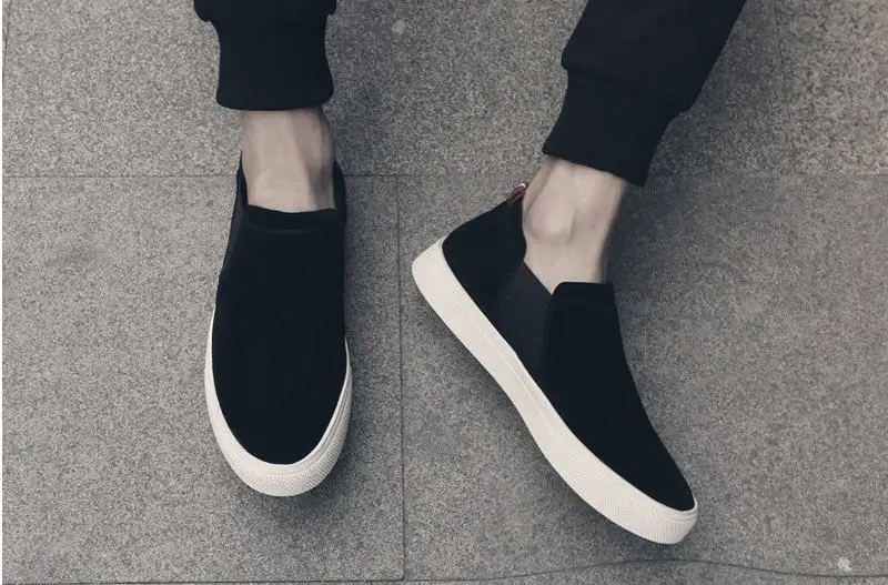 2017 повседневные высококачественные мужские замшевые лоферы без застежки обувь