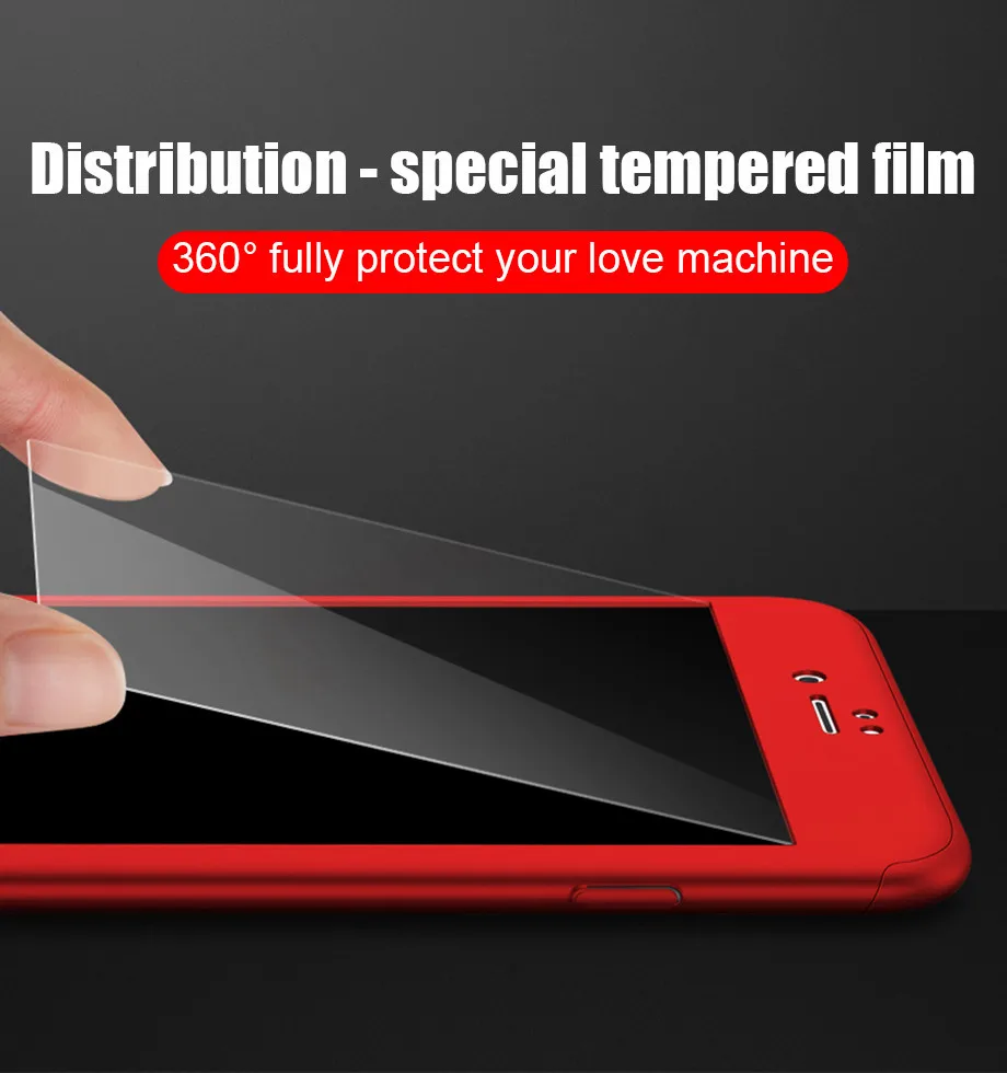 360 Полный Чехол Для Телефона iPhone X 8 6 6s 7 Plus 5 5S SE PC защитный чехол для iPhone 7 8 Plus 11 Pro Max чехол со стеклом