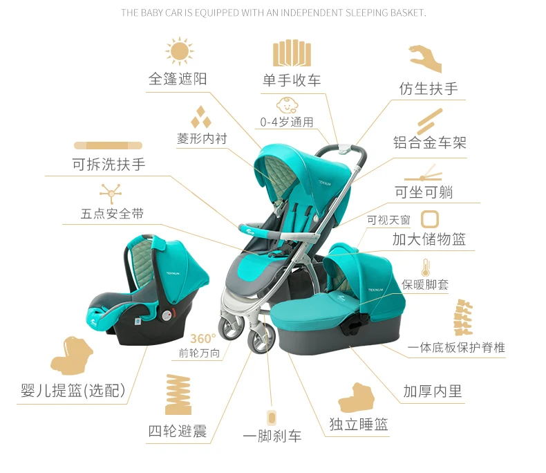 Новинка, 2 в 1, коляска для детей 0-3 лет, светильник для новорожденных