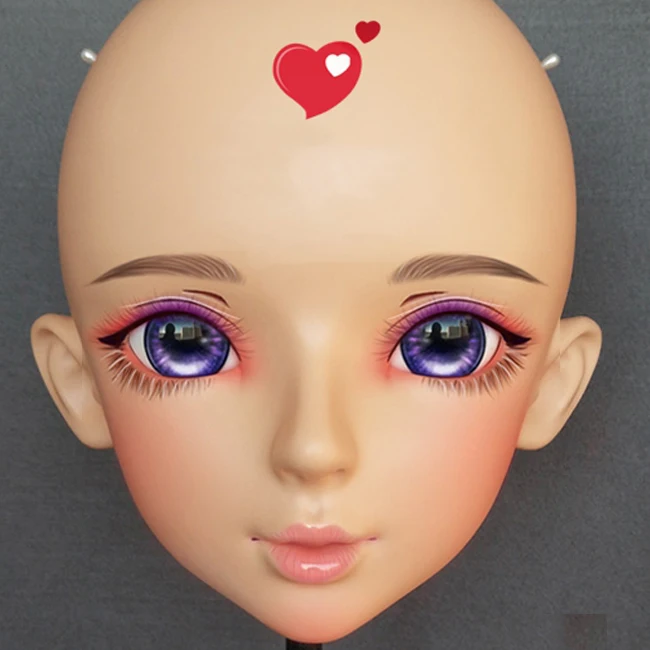 Feminino Doce Menina Resina Meia Cabeça Kigurumi Bjd Máscara Cosplay Anime Japonês Papel Lolita Boneca Crossdress Shi-02