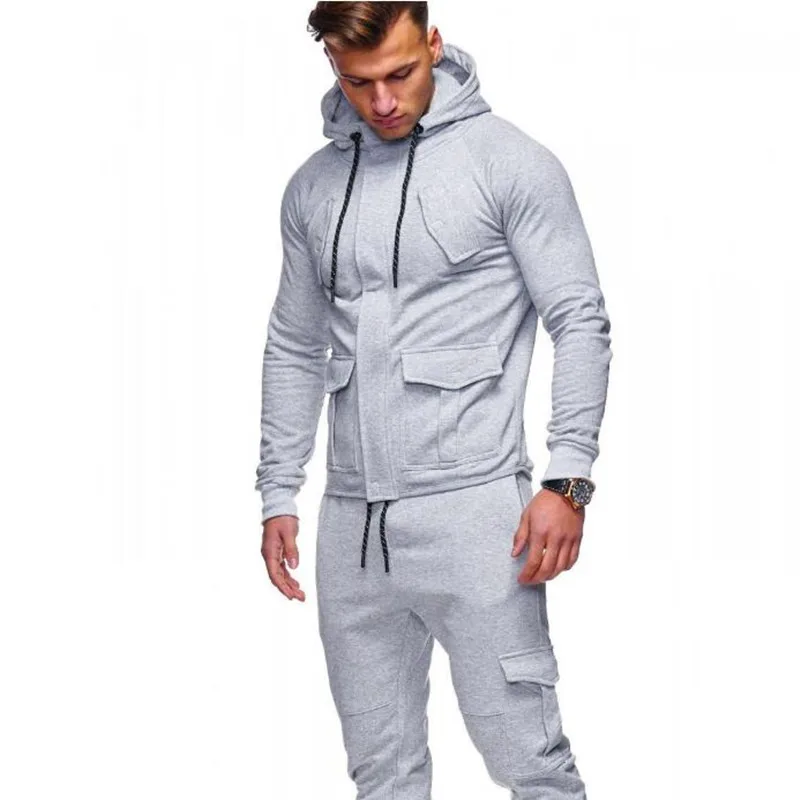 

New Spring Winter Set Men's Fashion Sportswear Tracksuits Sets Men's Bodybuilding Hoodies+Pants casual Outwear Suits Size XXXL
