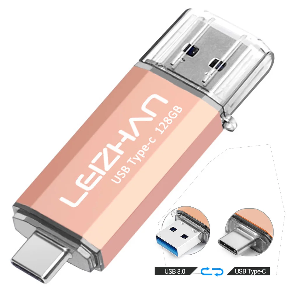 LEIZHAN OTG USB Flash Drive Type C Pen 16GB 32GB 64GB 128GB 256GB Pendrive 3.0 Thumb | Компьютеры и офис