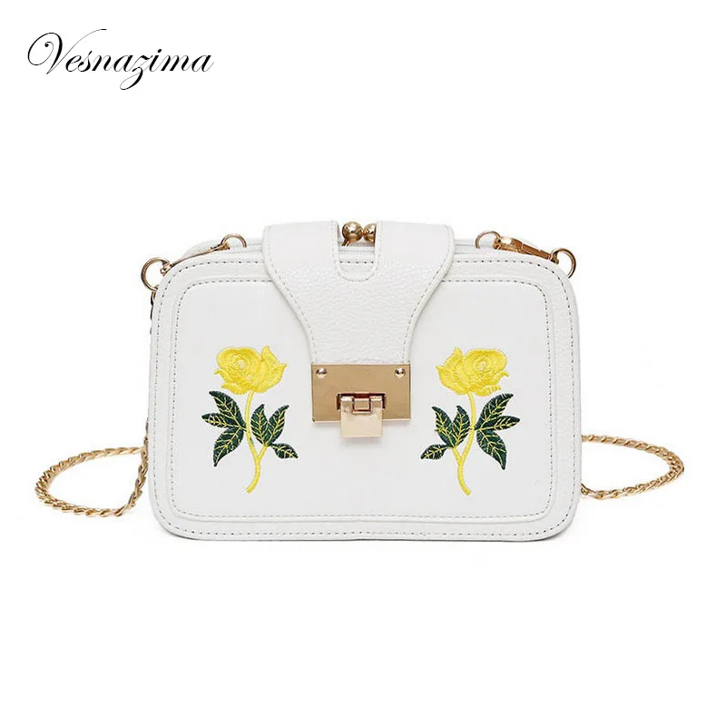 Vz этнической вышивкой черный сумка красные модные цветочный сумки на плечо