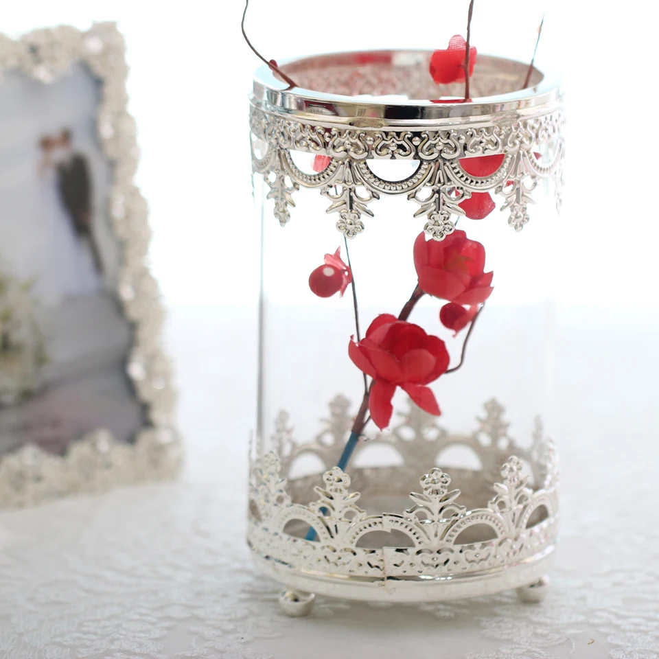 Роза королева стеклянная крышка подсвечник для свадебных подарков вечерние чное