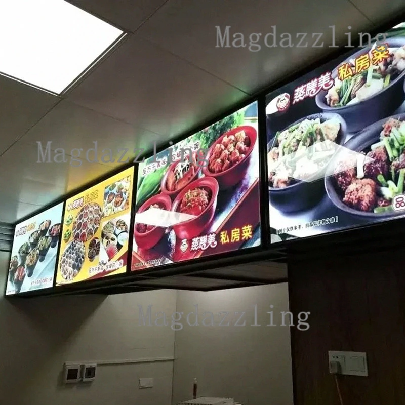 A1 супертонкая алюминиевая рама ресторанного освещенного светодиодными табличками меню изогнутые молниеносные знаки фастфуда (5 шт./лот) on.