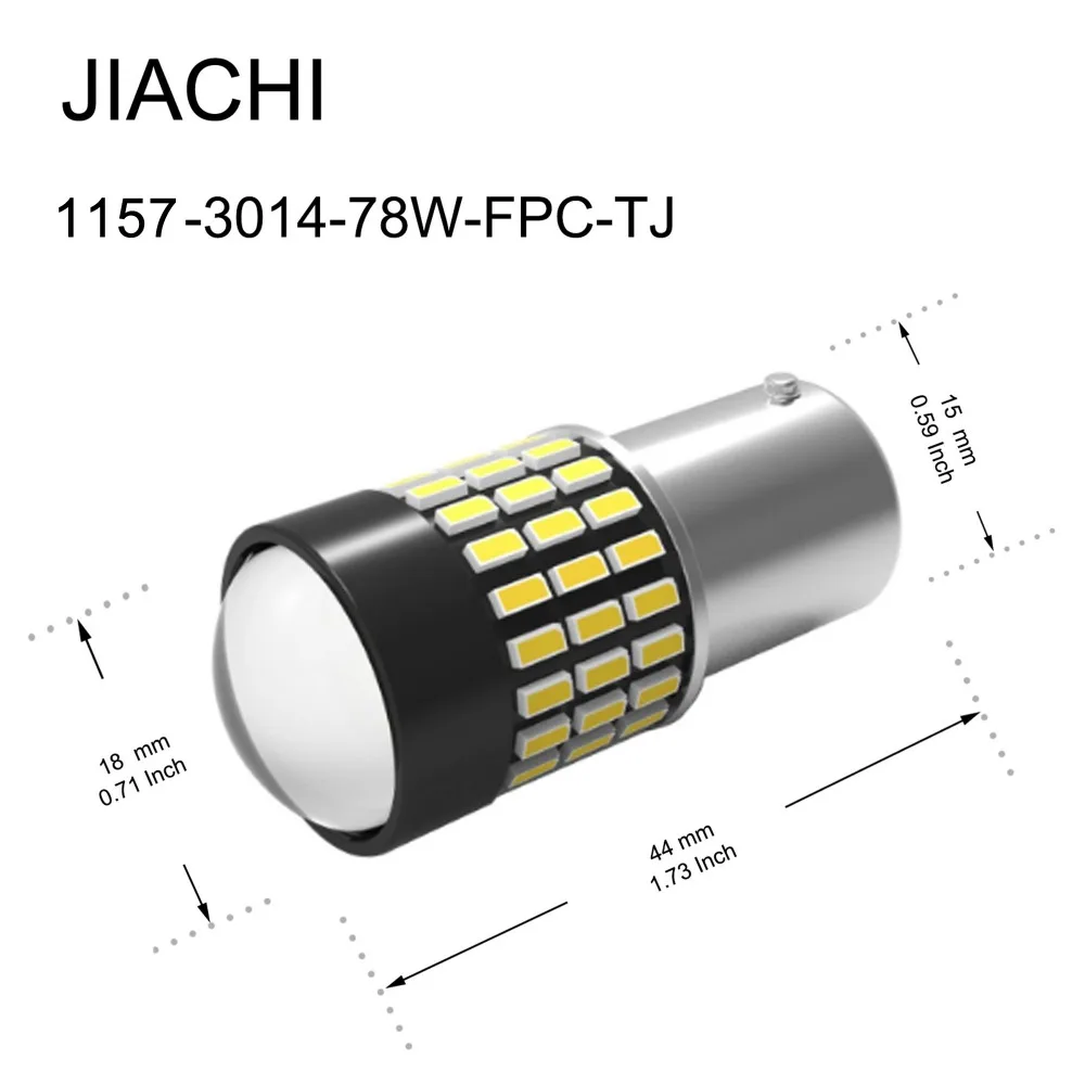 JIACHI 100 шт./лот 1157 BAY15D P21/5 Вт FPC светодиодный светильник 3014 SMD 78 светодиодный s Авто Автомобиль обратная остановка тормозов задний свет белый желтый красный 12-24 В
