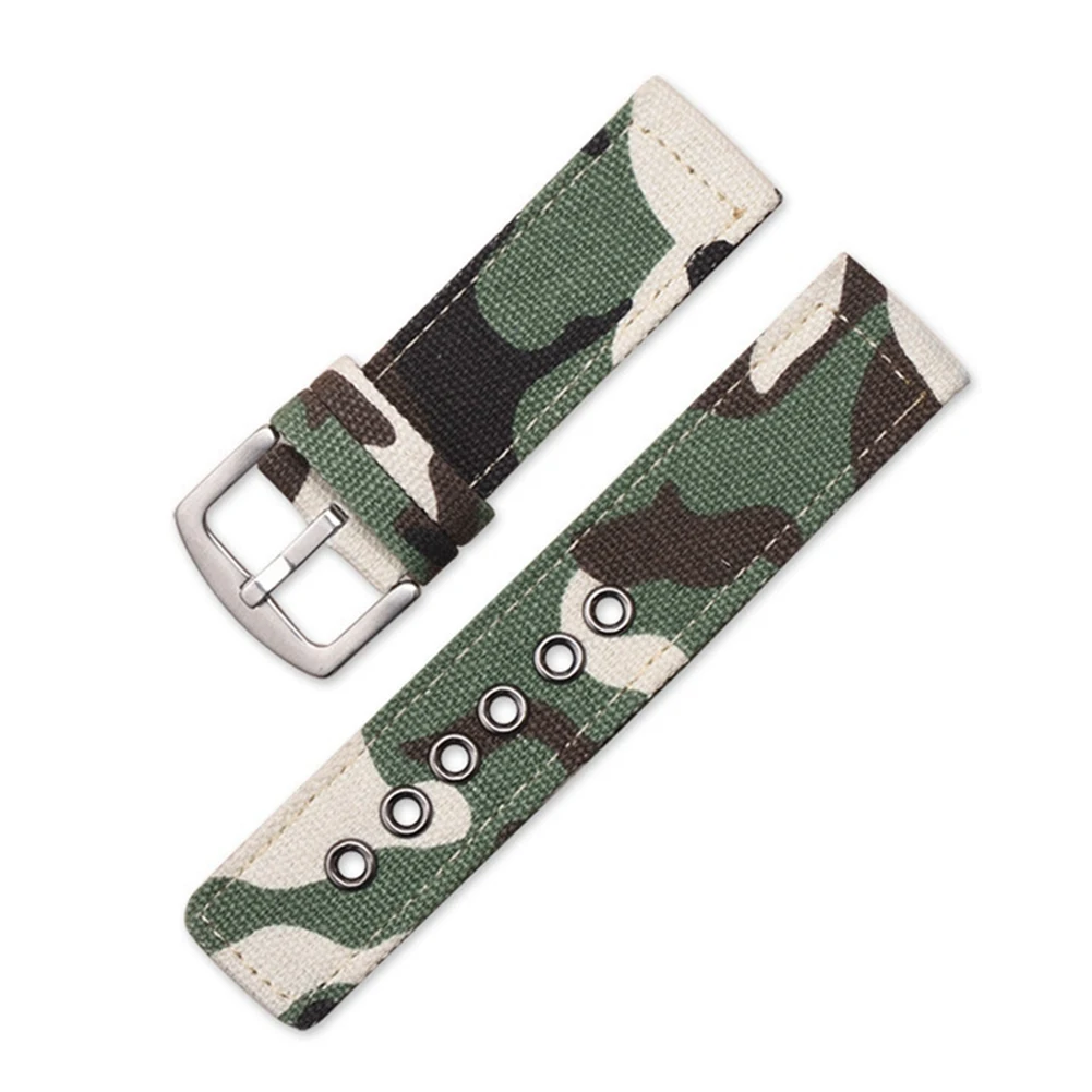C2 Decoration Wrist Delicate Camouflage Pattern Canvas Bracelet Durable Watchband Adjustable Lightweight Clock Replacement Portable - Цвет ремешка: C2