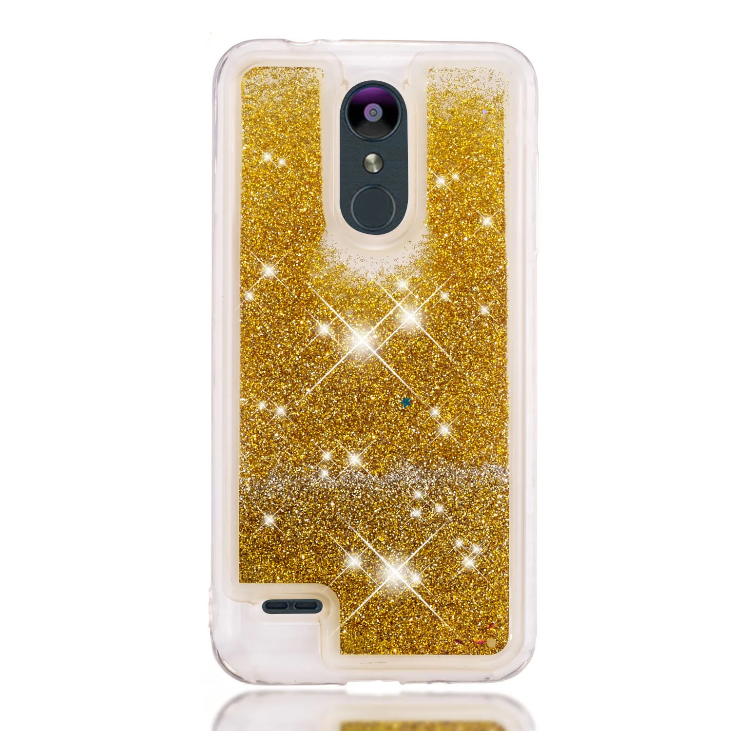 Gold Симпатичные Bling чехол LG K9 блеск динамичный, жидкий песок бампера LMX210NMW LGK9 Мягкая силиконовая задняя LG случаях K 9 телефон принципиально - Цвет: Gold