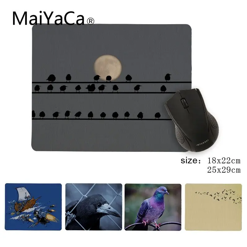 

Высококачественный красивый коврик для мыши MaiYaCa с изображением птиц и Луны, размер f25x29 см, 18x22 см, резиновые коврики для мыши