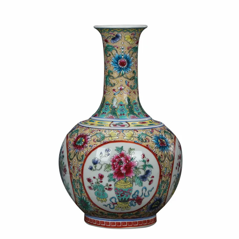 Антикварная фарфоровая Цветочная ваза Jingdezhen ручной росписи домашнее украшение