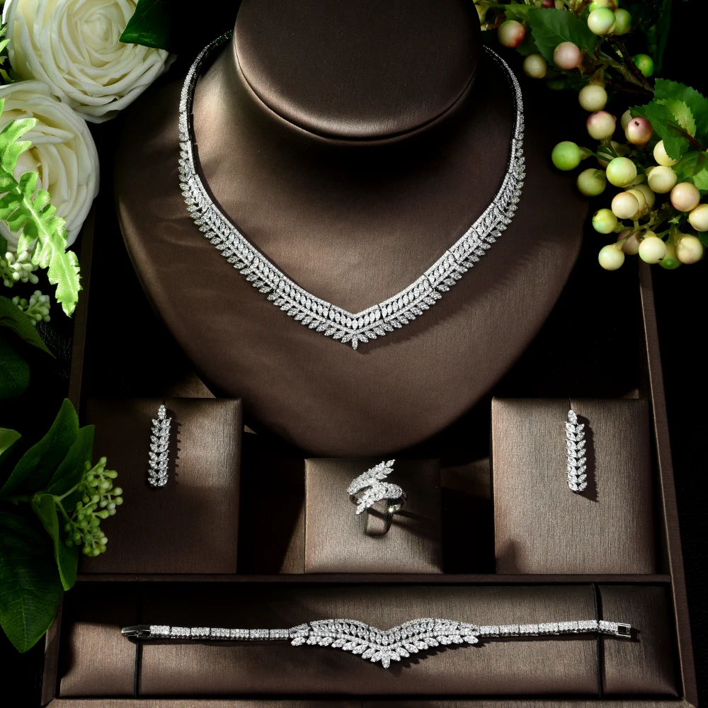 HIBRIDE высокого качества 4 шт. Африканский индийский свадебный костюм ювелирные