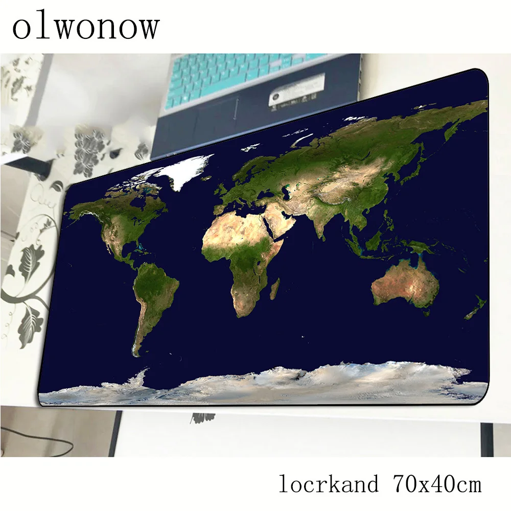 Коврик для мыши с картой мира 70x40 см Мультяшные коврики лучший игровой коврик