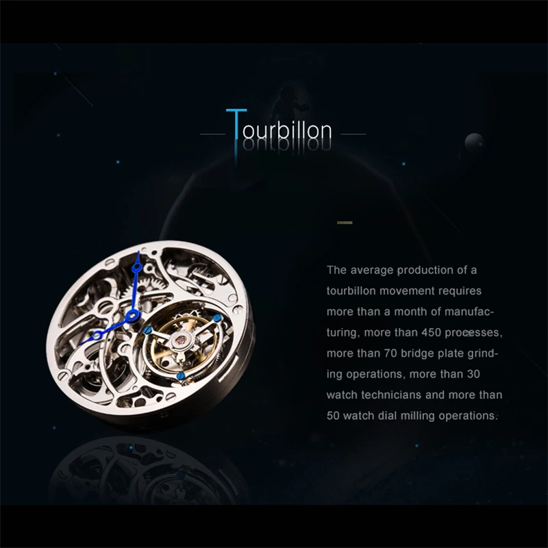 Tourbillon механические часы мужские Лидирующий бренд часы сапфировые зеркальные оригинальные ручные обмотки полый ход Мужские t звездное небо часы Saat