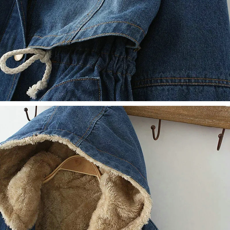 Зимние женские хлопковые куртка Новый средней длины теплая с длинным рукавом и