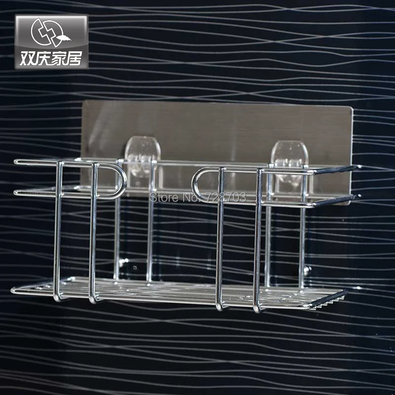 

Wall Mounted Type Magic Flexible Wall Sticker Metal Chorming Wire Storage Basket Bathroom Corner Storage Rack Shelves