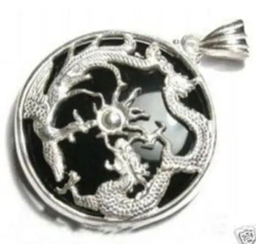 Ожерелье Феникса с серебряным драконом черный нефрит опт 5 27|necklace wholesale|pendant