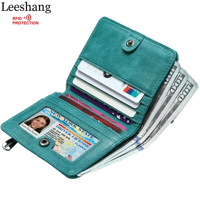 Leeshang женские кошельки настоящий маленький кошелек кожаный женский Rfid