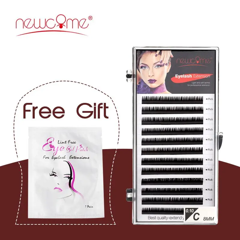 

NEWCOME 12 Lines 0.05-0.25mm Russian Volume Silk Eyelash Extension Individual Korea Import Eyelashes Faux Mink Cilios Eye Lashes