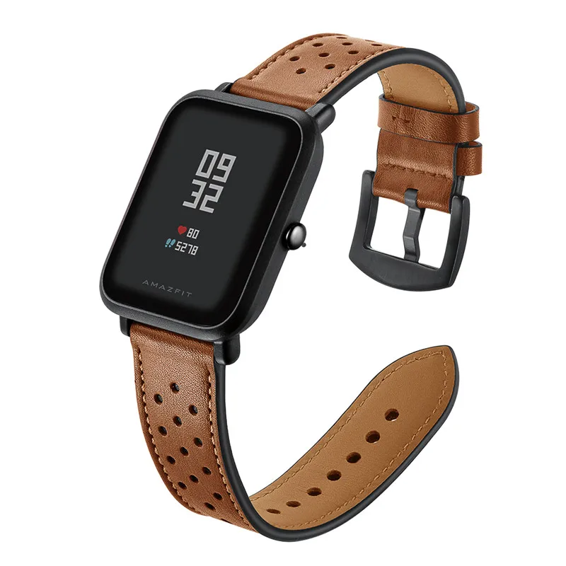 For Huami Amazfit Bip Strap Leather wristband for xiaomi huami amazfit bip lite strap replacement belt 20mm | Электроника
