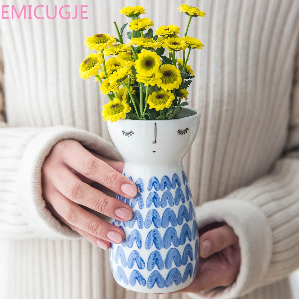 Ваза для девочек керамическая ваза дома цветочные горшки фарфоровая цветов