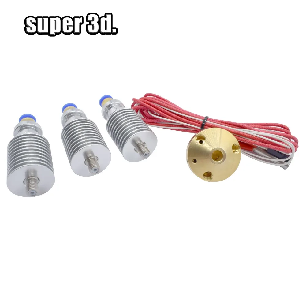 3 в 1 из V6 Боуден дистанционного J-head Hotend комплект без вентилятора латунь Diamond 0,4 мм сопло 1,75 мм 24/12V подключения печатающей головки 3D части принтера