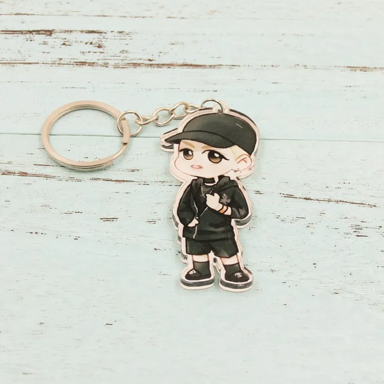 JACKSON GOT7 альбом Джексон JB MARK пластик Q стиль рисунок персонализированный брелок для ключей брелок кулон брелок - Цвет: JACKSON