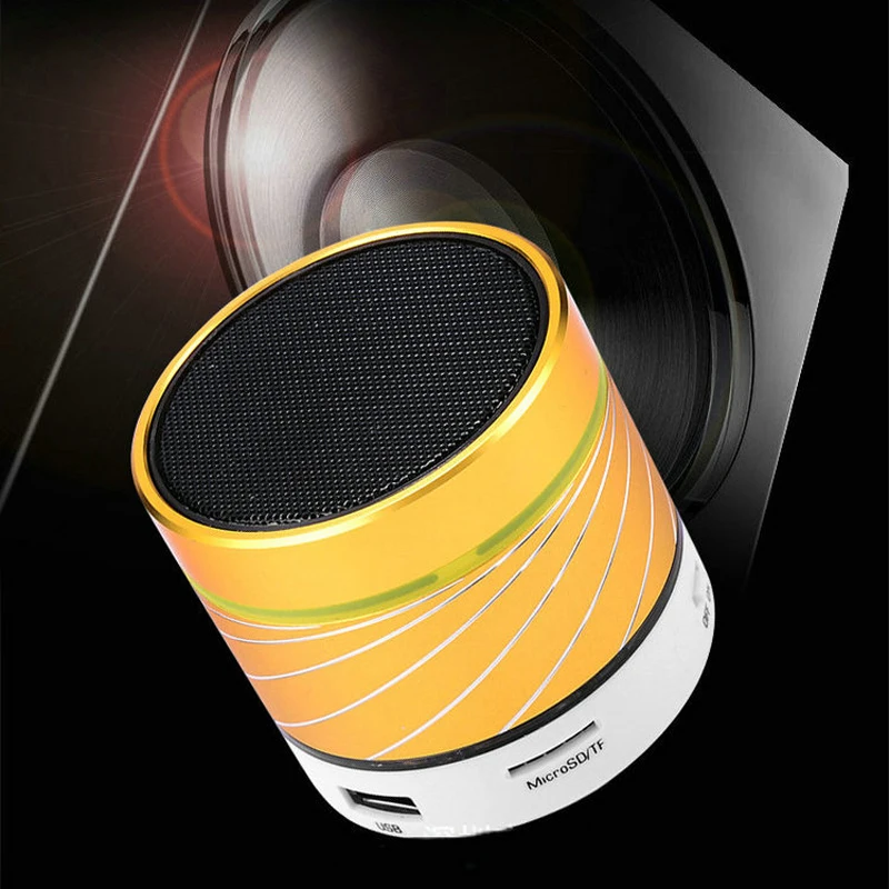 S07U светодио дный свет Портативный Беспроводной Mini Bluetooth Динамик сабвуфер металла