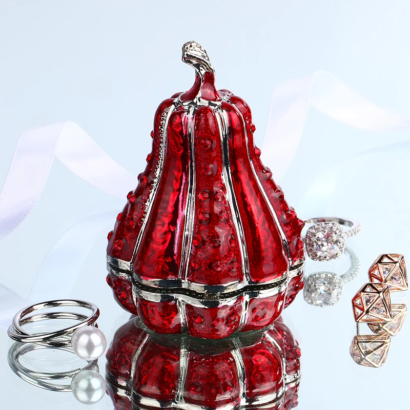 H & D красные коробки для кольца в виде тыквы подарочные свадебные украшения