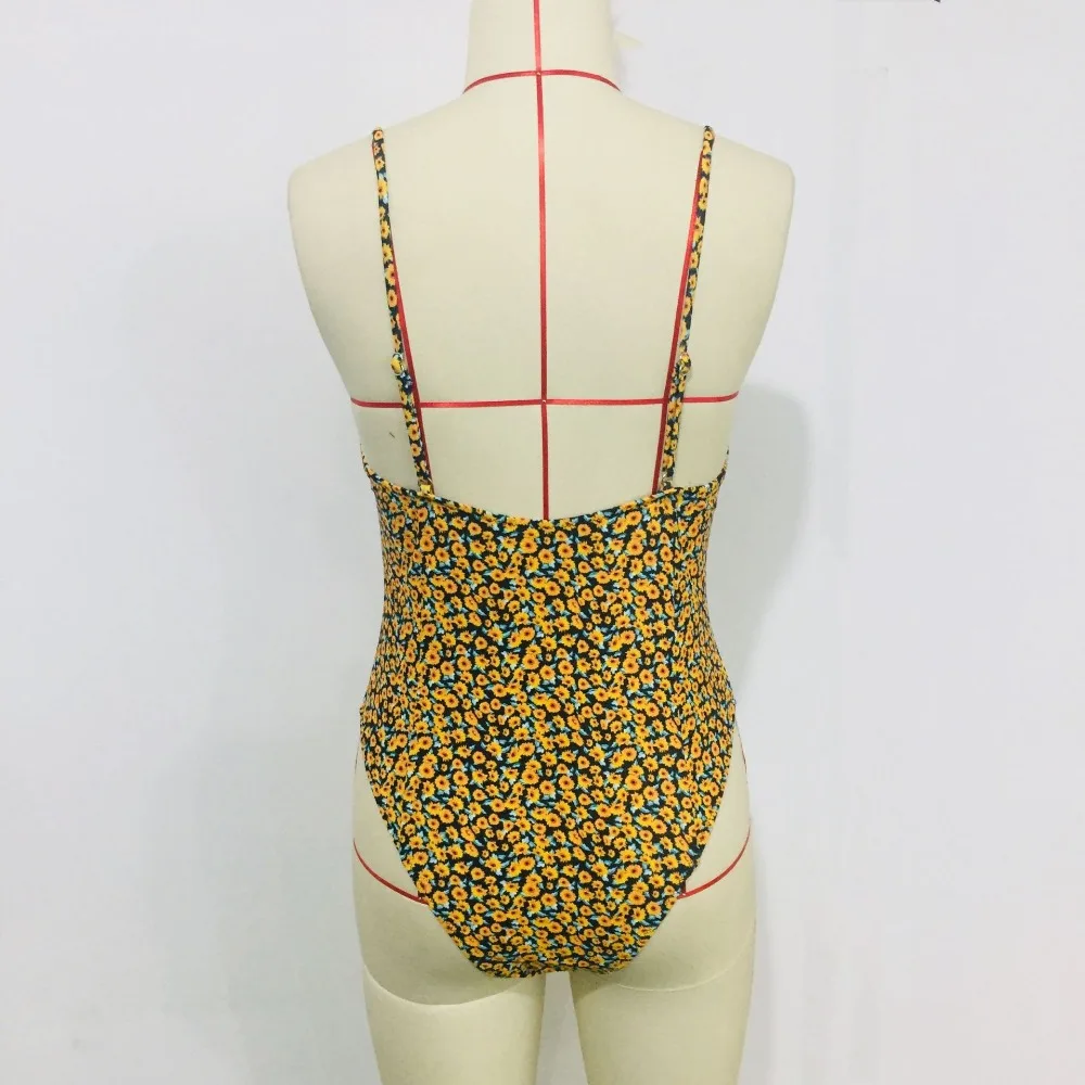 2019 Sexy Bikinis Set One Piece Ins Designer Vintage Retro Print Push Up Brazilian Women Beach Bathing Swimwear XL | Спорт и