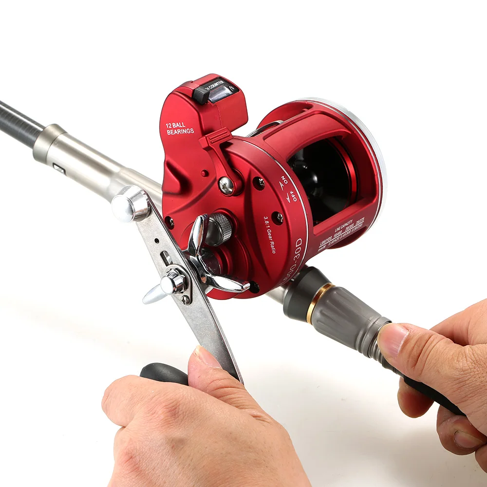 Lixada 12 Ball Bearings Fishing Reel Coils Spinning Reels Fishing Trolling Reel with Line Counter Alarm Bell Drum Reel Pesca