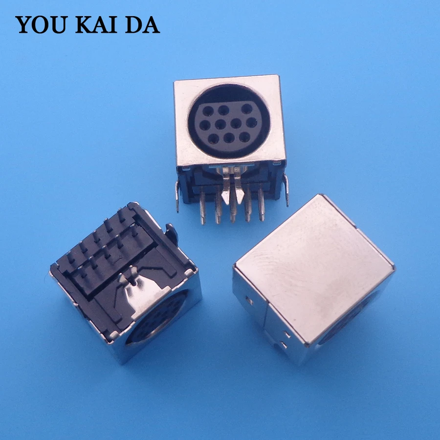10 шт./лот MD Корпус Женский DIN Mini Pin S видео адаптер гнездо порт Разъем 10P