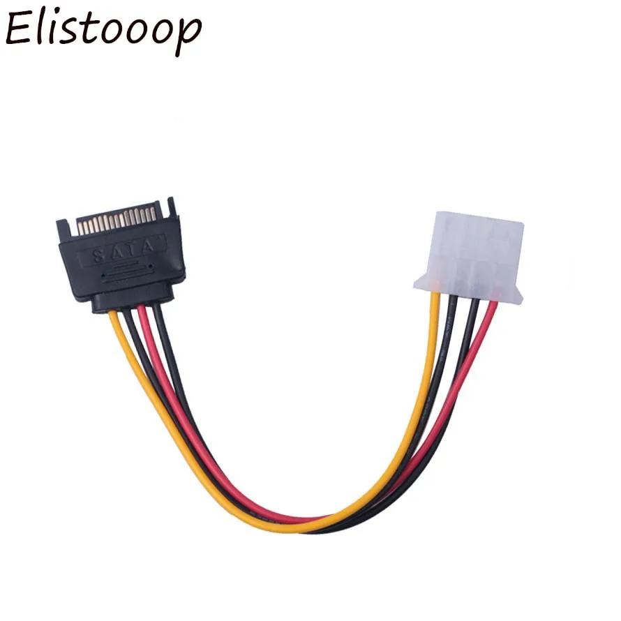 Elistooop 15 Pin SATA папа к Molex IDE 4 Женский адаптер удлинитель Кабель Питания|Коннекторы и