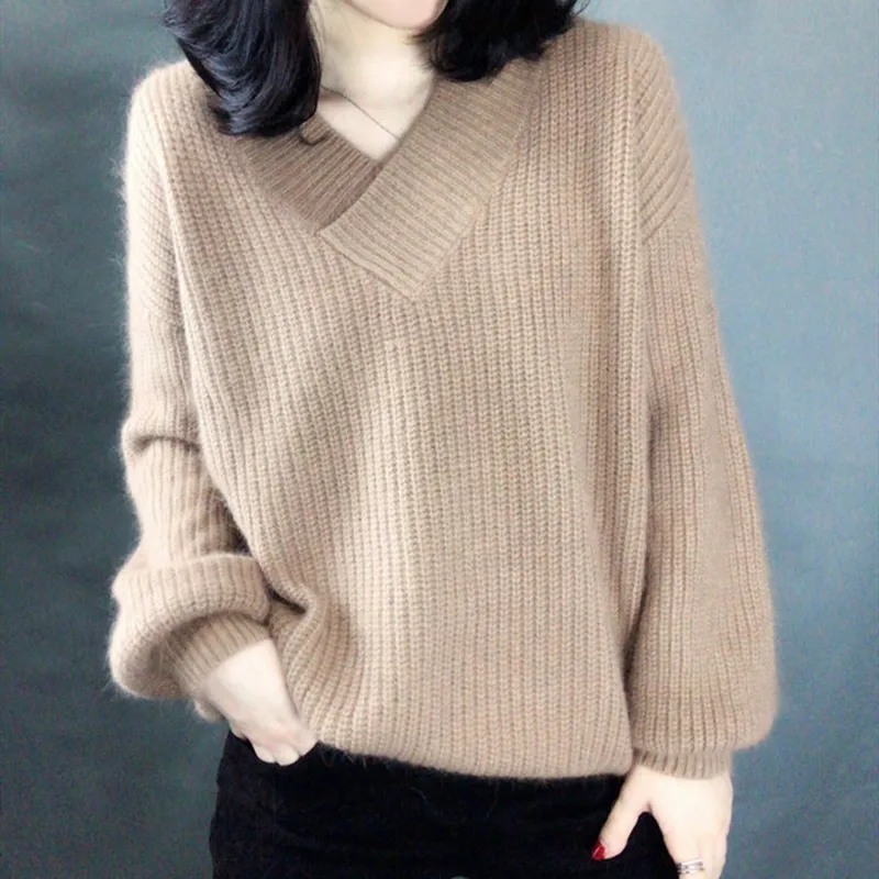 Женский кашемировый свитер новинка весны 2019 стильная свободная модная дикая