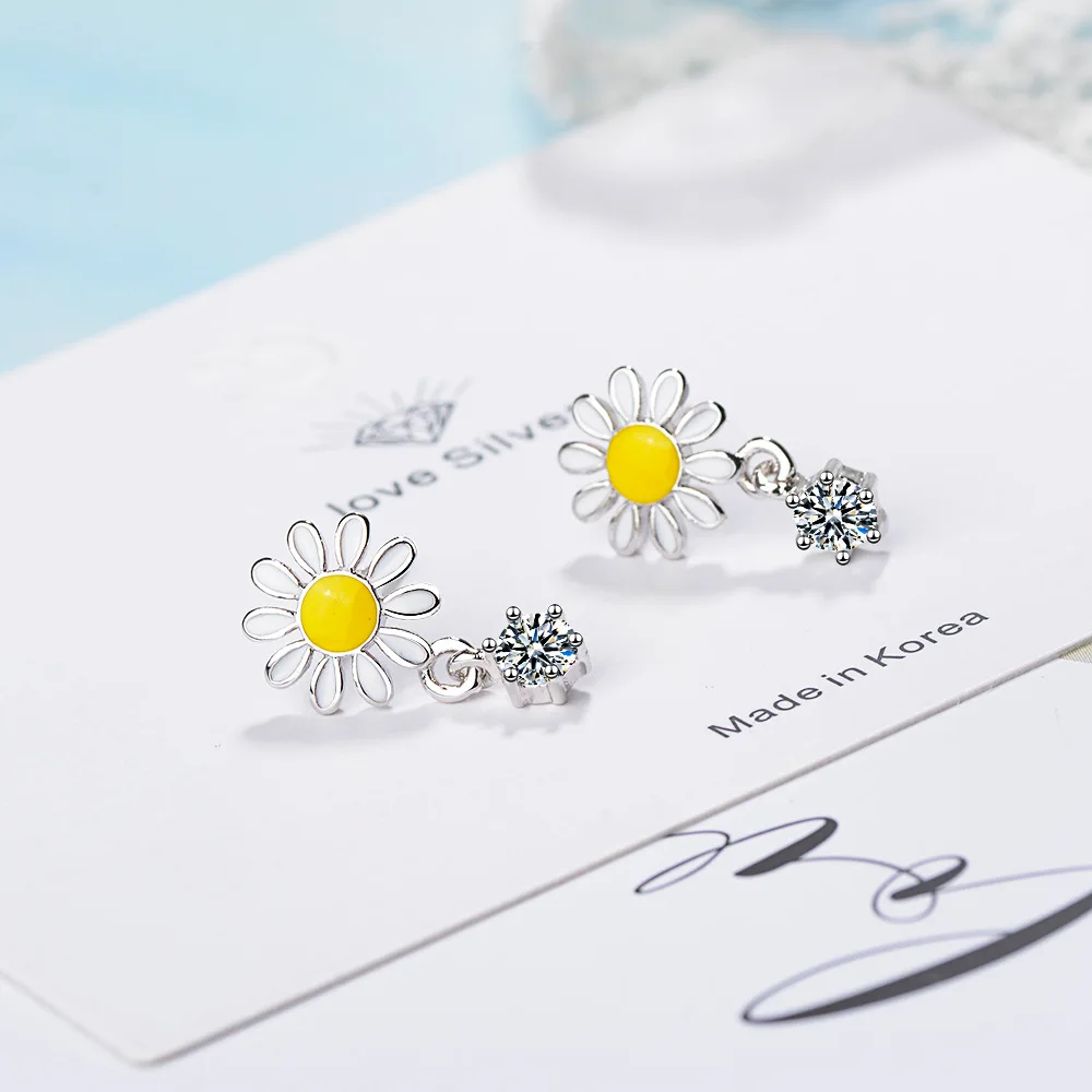 100% Стерлинговое Серебро 925 пробы элегантные женские серьги пуссеты с фианитом