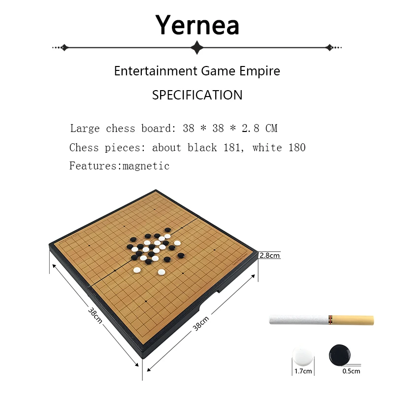 Yernea складные шахматы, магнитная игра, настольная игра, шахматы, набор штук, полный набор, пластик, 38*38*2,8 см, размер, развлекательный подарок