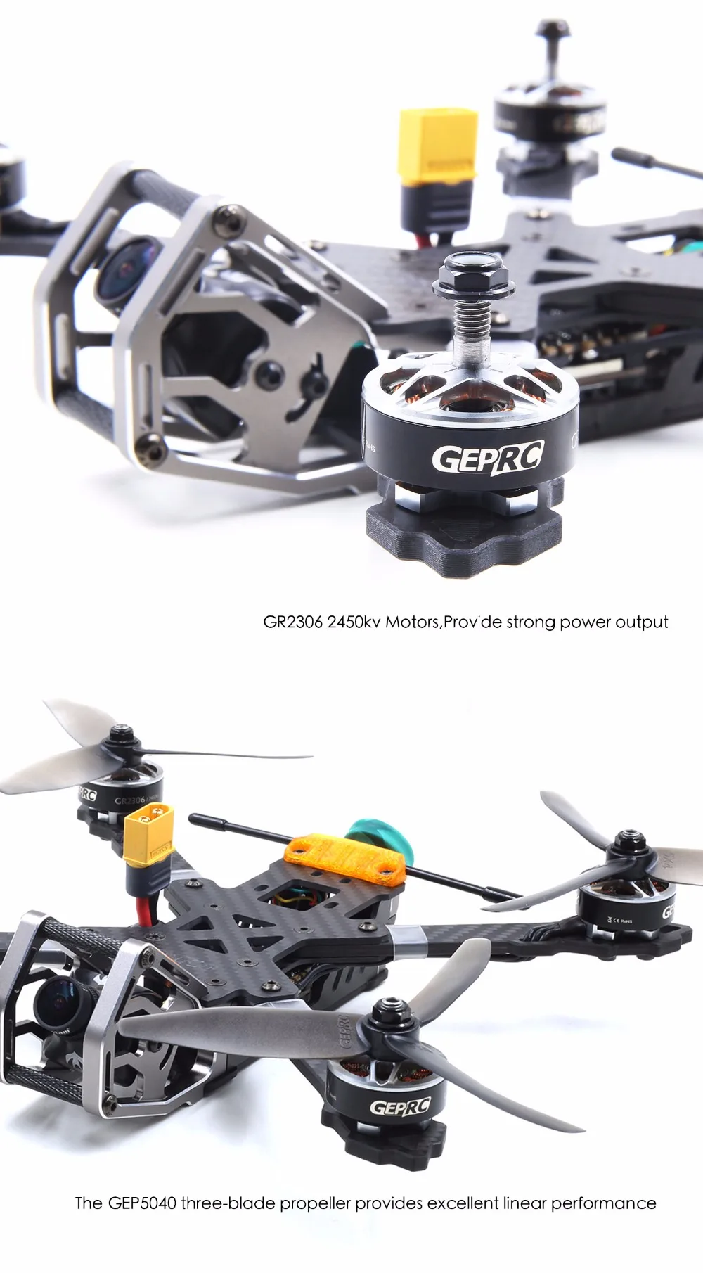 GEPRC GEP-KX5 элегантный PNP/BNF 230 мм Колесная база Рама Комплект комбинация для RC FPV гоночный Дрон Квадрокоптер