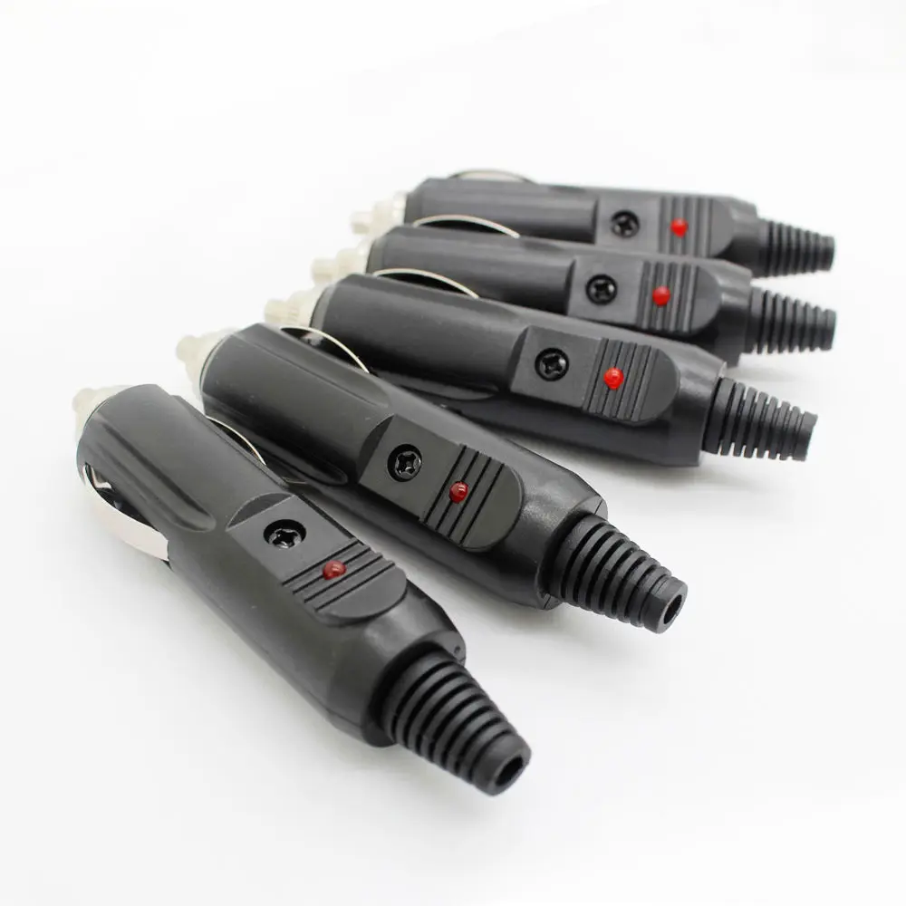 

12V Vehicle Car Cigarette Lighter Male Socket Plug Connector 5pcs Auto Car Cigarette Lighters Plug Conversion Outlet with Fuse