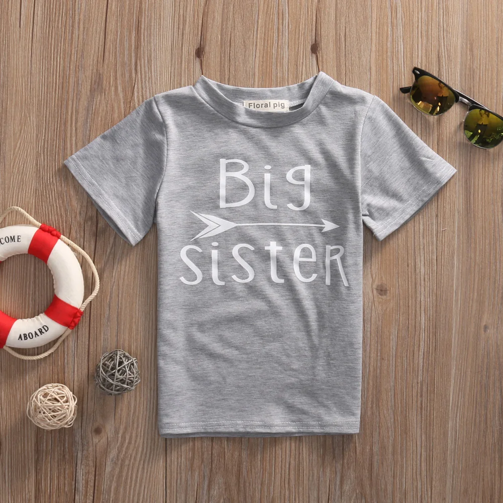 Pudcoco/комплект одежды для крупных братьев и сестер футболка серые футболки с