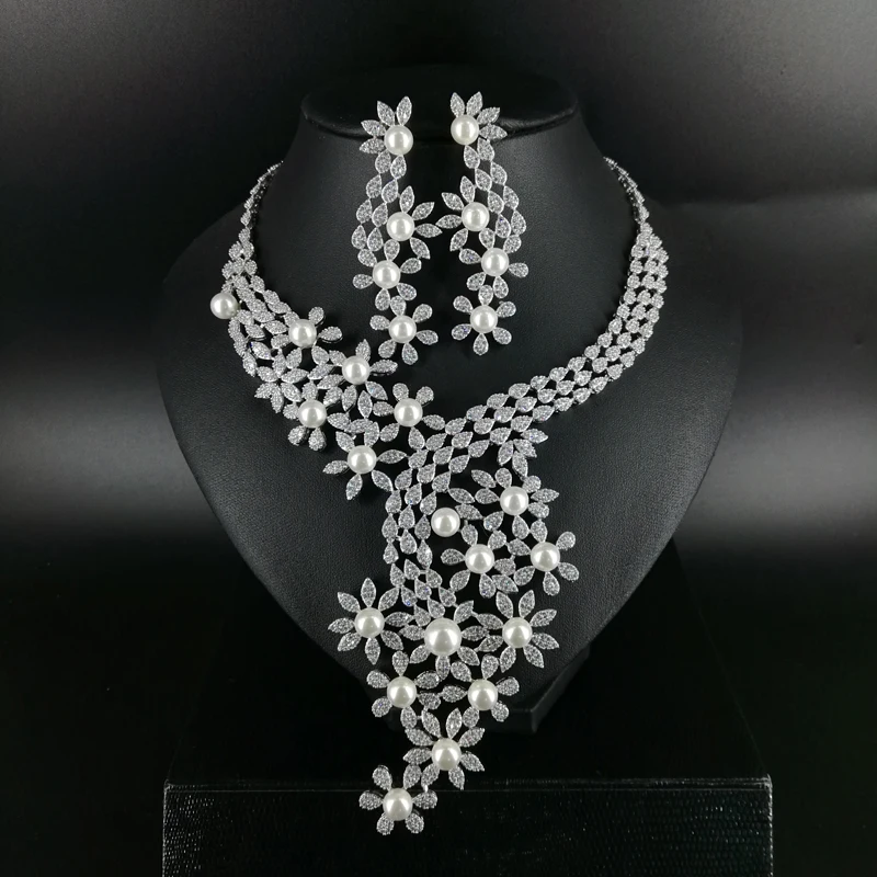 

2023 NEW FASHION luxury crystal CZ zircon necklace earring bracelet ring wedding bridal banquet dinner dressing jewelry set