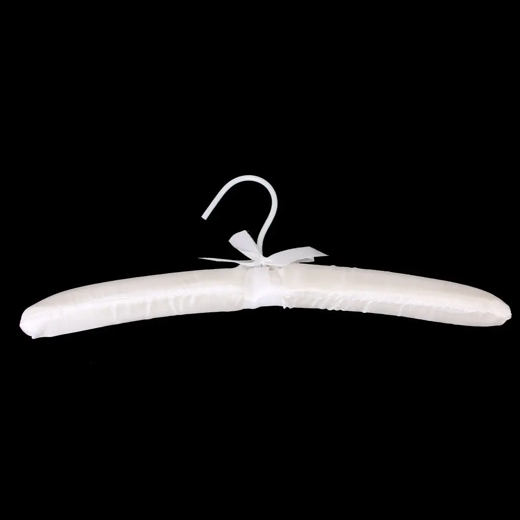 LHBL 5 X White Satin Padded Clothes Hook Hanger | Hangers