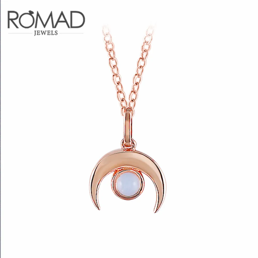 ROMAD 2019 мода Полумесяца лунный камень Цепочки и ожерелья Для женщин очарование
