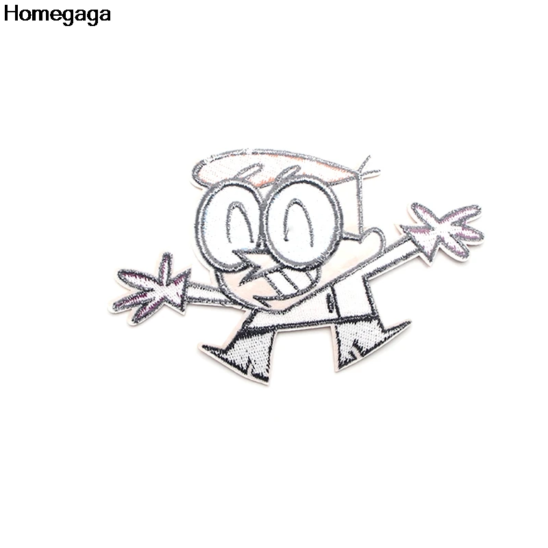 Homegaga Dexter's Laboratory аппликационные заплатки Сделай Сам утюжок на обувь джинсовая сумка рубашка одежда наклейки вышитые значки D2090