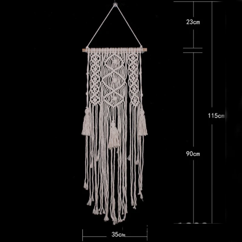 

Macrame Hanging Boho Tapestry Woven Wall Chic Bohemian Room Geometric Art Beautiful Apartment Dorm Room Decoration 50*95 cm