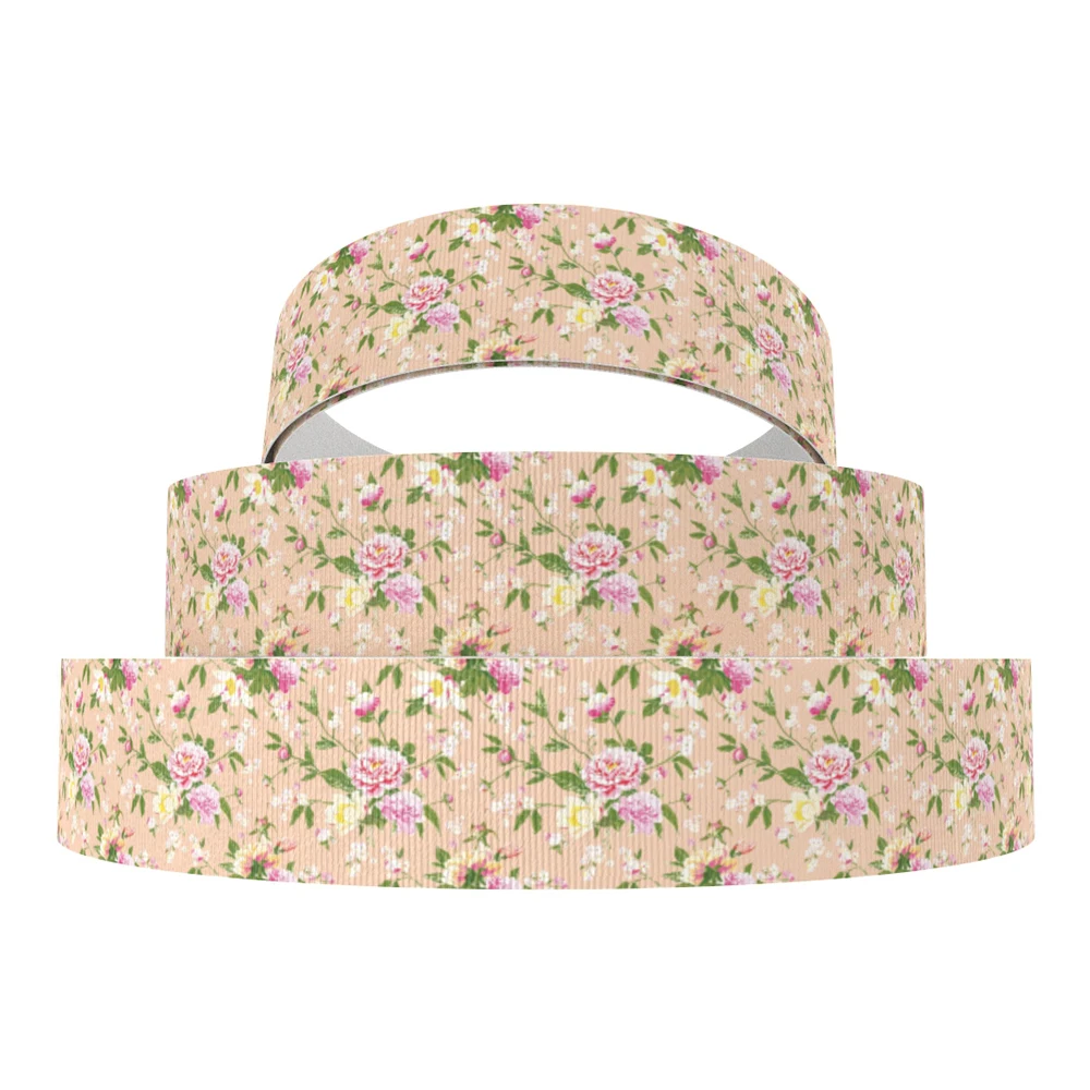 David accessories " 25 мм Цветок Полиэстеровая корсажная лента 50yds, материалы для ручных поделок, упаковка для свадебного подарка, 50Yc7121 - Цвет: 1087183006