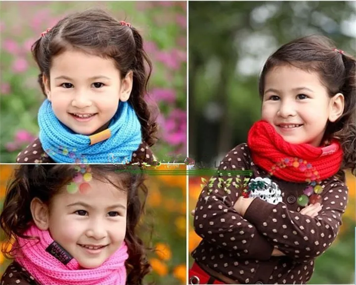 10 шт./лот детские вязаные шарфы с круглым кольцом новый стиль дизайнерский