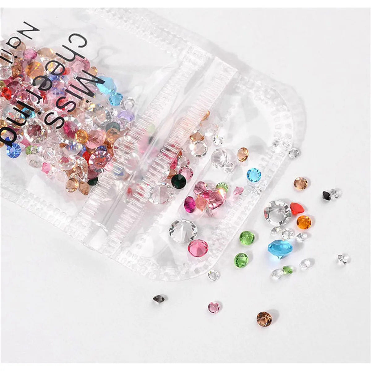 AB красочные прозрачные Стразы для ногтей Прозрачный кристаллический алмаз 10 г