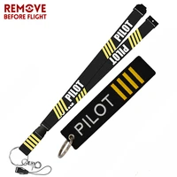 remove before flight fashion jewelry mixed key chain safety tag embroidery pilot lanyard for key ring chain aviation gifts