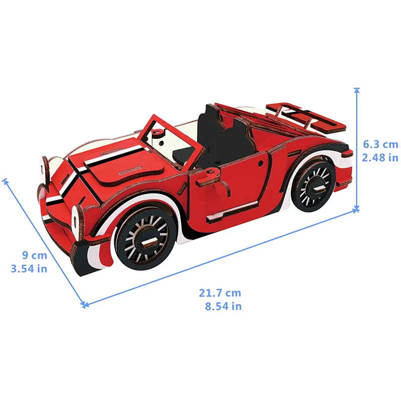 Fire chariot DIY 3D деревянный автомобиль вилочный двухэтажный автобус игра-головоломка натуральный цвет Игрушечная модель обучающие игрушки для детей - Цвет: Fire chariot