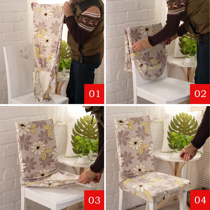 Спандекс складные чехлы для стульев эластичные однотонные Чехлы обеденных